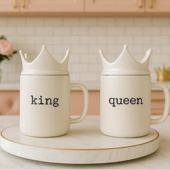 Joseph A. Collection 21 Oz. King & Queen Coffee Mug & Lid Sets NWT - Picture 3 of 4